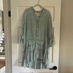 Light Green Button-Up Dress